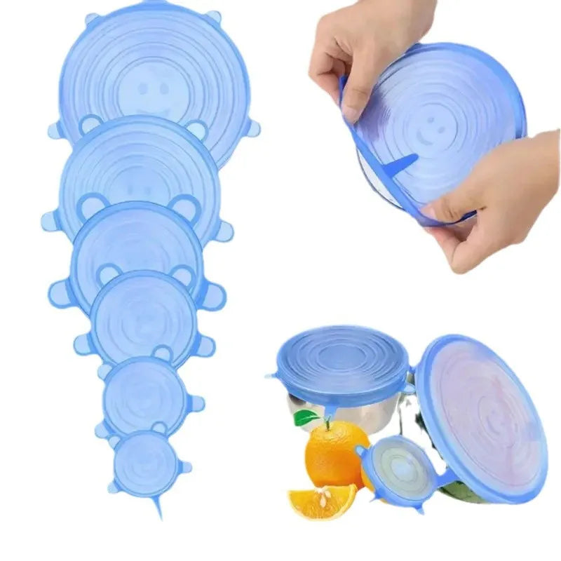 12pcs/6pcs Silicone Stretch Lids Set - Reusable Food Covers for Bowls, Plates & Pots - Microwave & Freezer Safe