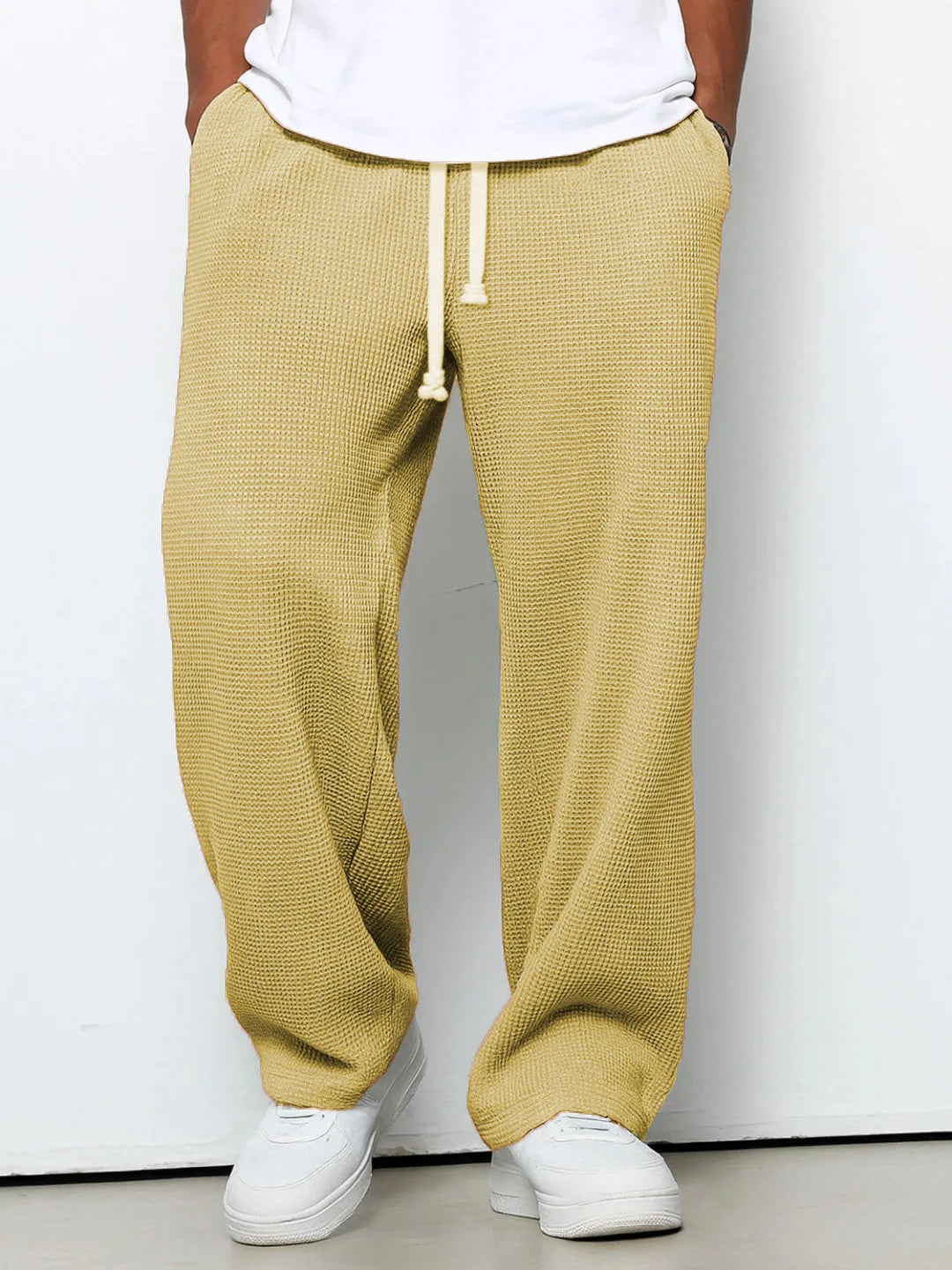 Pant Men 2026 Casual Spring/Autumn Straight-Leg Sweatpants Wide-Leg Elastic Waist Sportswear Pants Men's Clothing