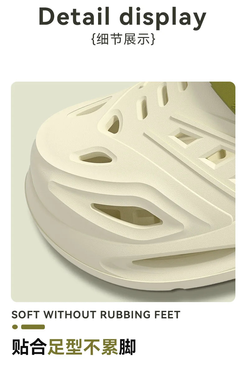 Arch support, anti slip, soft sole, wear-resistant cool slippers for wearing, thick sole breathable odor proof summer hole shoes