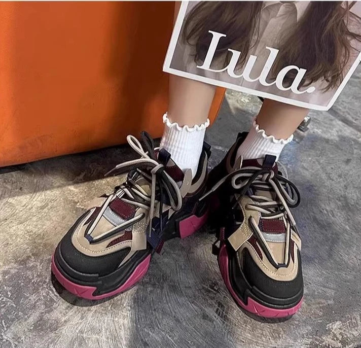 Sneakers Woman Footwear High on Platform Athletic Sports Spring Autumn Shoes for Women Trends 2025 Deals Korean New Casual Light