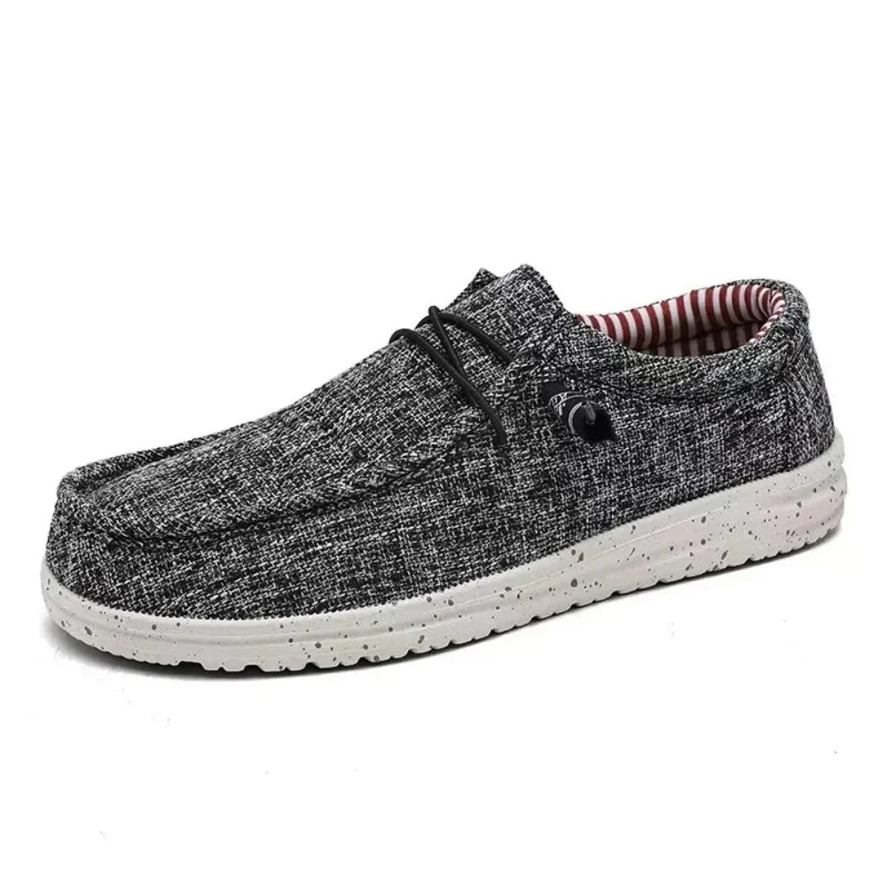 Men's Fashion Canvas Loafers Comfortable Lightweight Breathable Men's Casual Shoes Flat Slip-on Driving Shoes Man 2025