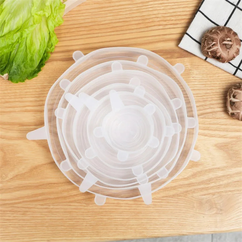 12pcs/6pcs Silicone Stretch Lids Set - Reusable Food Covers for Bowls, Plates & Pots - Microwave & Freezer Safe