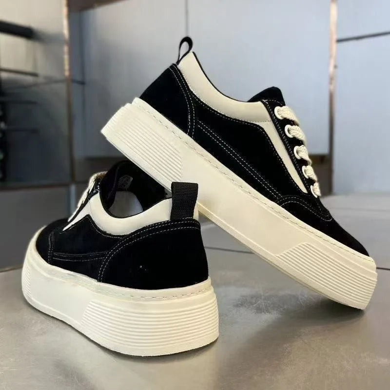 High Quality Men Casual Sneakers Suede Leather Platform Board Shoes Comfortable Breathable Walking Sport Footwear Athletic Shoes