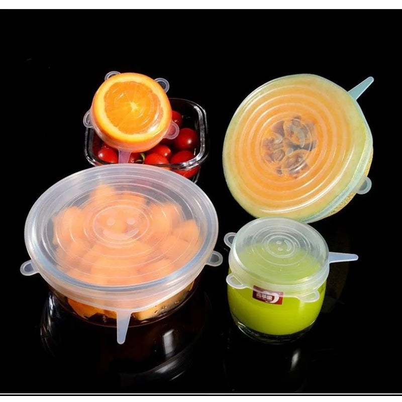 12pcs/6pcs Silicone Stretch Lids Set - Reusable Food Covers for Bowls, Plates & Pots - Microwave & Freezer Safe