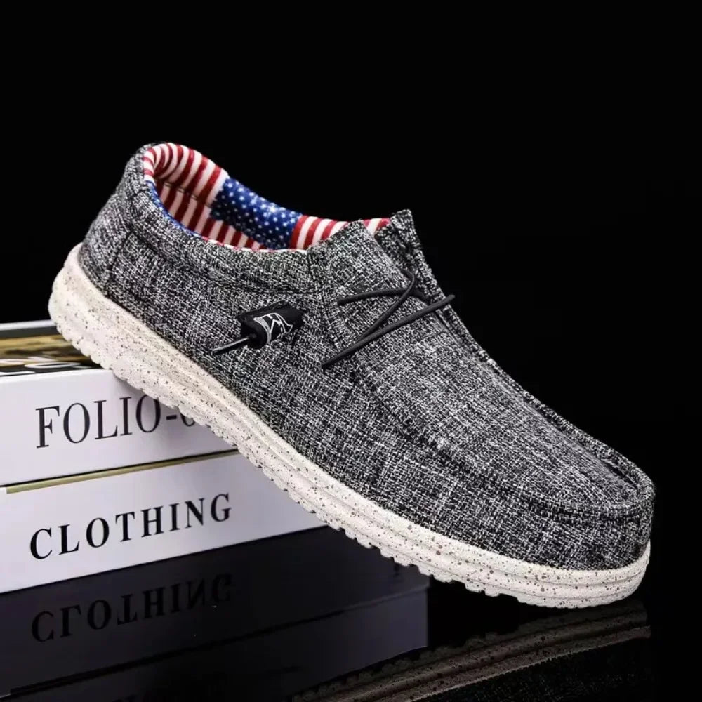 Men's Fashion Canvas Loafers Comfortable Lightweight Breathable Men's Casual Shoes Flat Slip-on Driving Shoes Man 2025