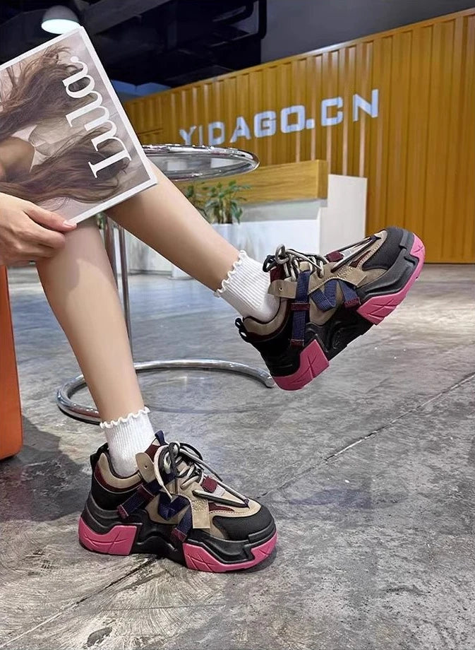 Sneakers Woman Footwear High on Platform Athletic Sports Spring Autumn Shoes for Women Trends 2025 Deals Korean New Casual Light