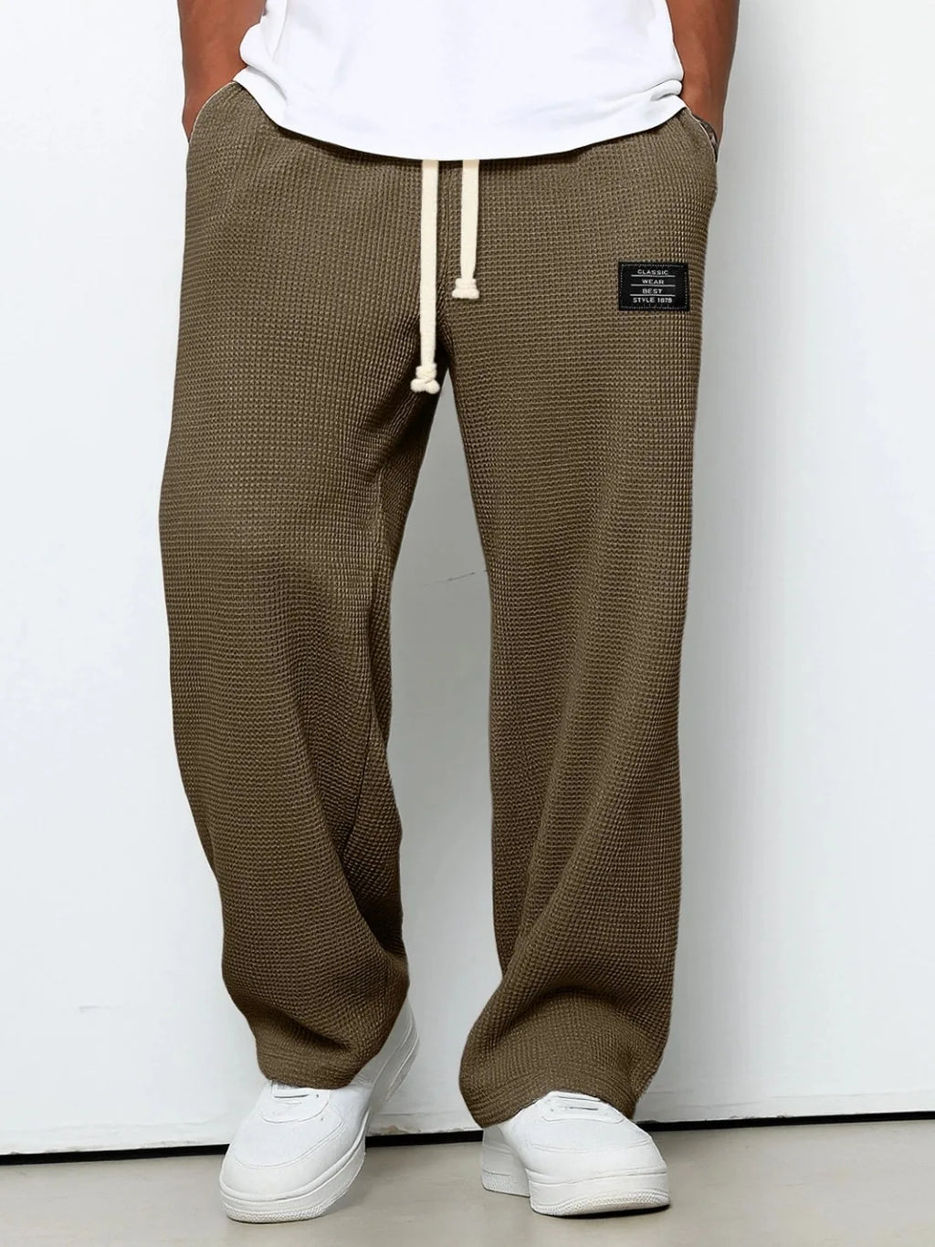 Pant Men 2026 Casual Spring/Autumn Straight-Leg Sweatpants Wide-Leg Elastic Waist Sportswear Pants Men's Clothing