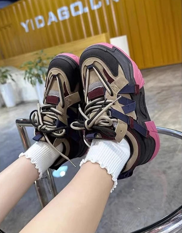 Sneakers Woman Footwear High on Platform Athletic Sports Spring Autumn Shoes for Women Trends 2025 Deals Korean New Casual Light