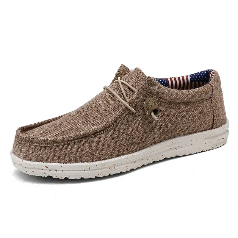 Fashion Canvas Loafers For Men Comfortable Lightweight Breathable Men's Casual Shoes Flat Slip-on Driving Shoes Man Big Size 47