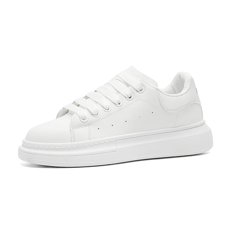 White Minimalist Sneakers For Men Comfy Leather Casual Sneakers Man Platform Skateboard Shoes Outdoor Low-cut Men's Sports Shoes