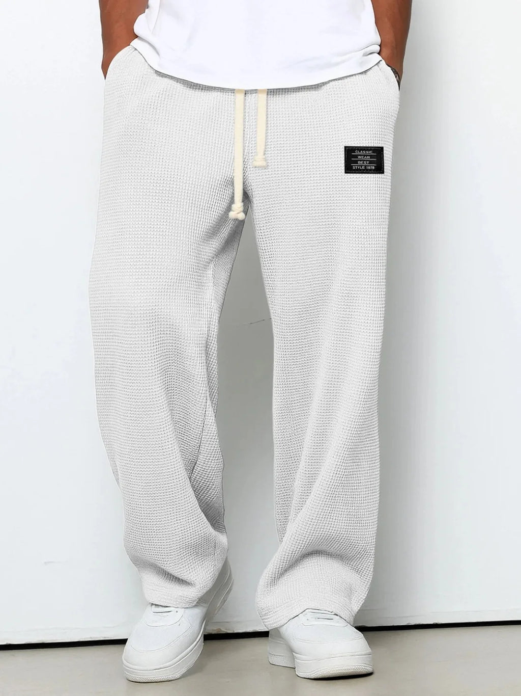 Pant Men 2026 Casual Spring/Autumn Straight-Leg Sweatpants Wide-Leg Elastic Waist Sportswear Pants Men's Clothing