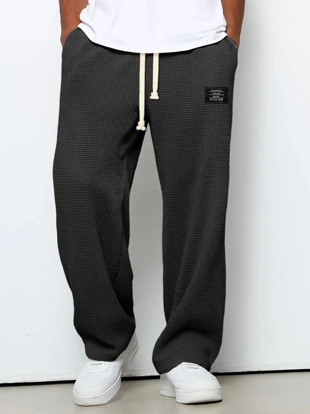 Pant Men 2026 Casual Spring/Autumn Straight-Leg Sweatpants Wide-Leg Elastic Waist Sportswear Pants Men's Clothing