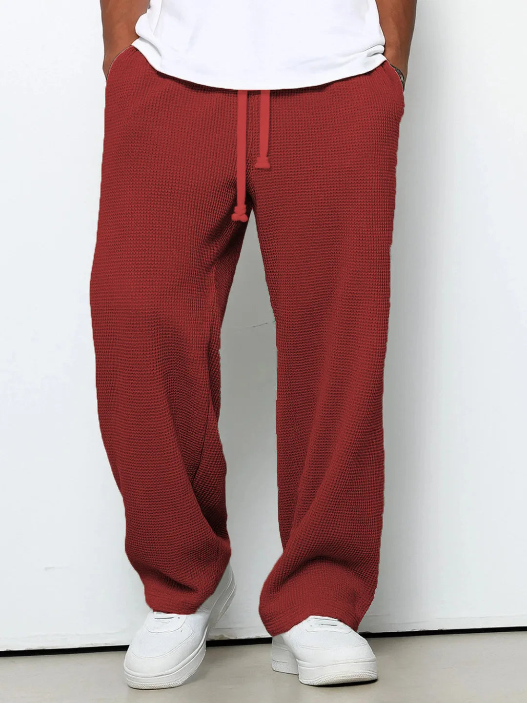Pant Men 2026 Casual Spring/Autumn Straight-Leg Sweatpants Wide-Leg Elastic Waist Sportswear Pants Men's Clothing