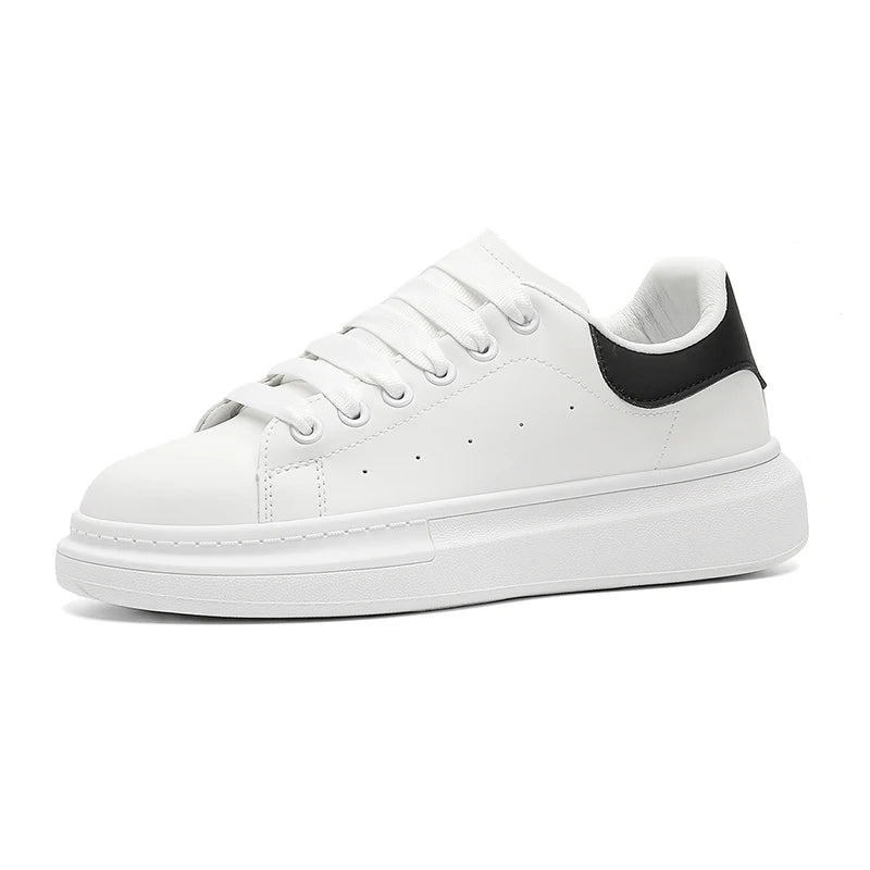 White Minimalist Sneakers For Men Comfy Leather Casual Sneakers Man Platform Skateboard Shoes Outdoor Low-cut Men's Sports Shoes